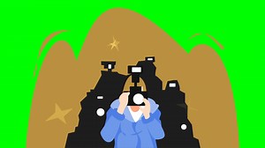 Download animation of paparazzi taking pictures with camera. flash. many paparazzi silhouettes. green screen. celebrity, actress, actor, profession concept. flat style for free