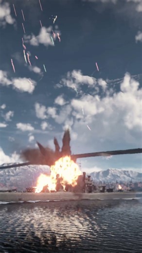 WWII Battleship Under Air Attack Explodes Hard 💣 #ww2 #naval #airattack #combat #shorts