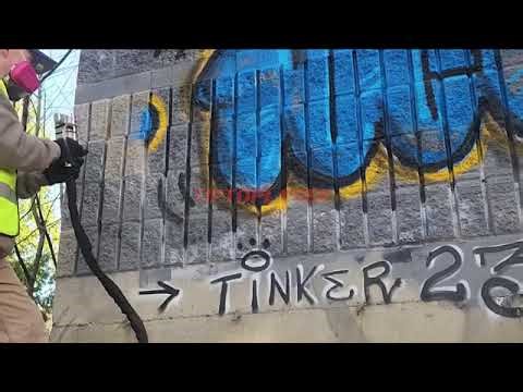 Laser Cleaning Large-Area Graffiti Removal