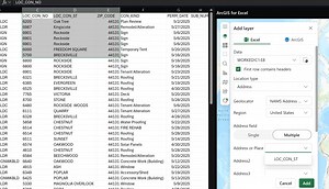Field types for geocoding