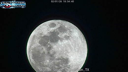 Tonight’s Snow Moon is putting on a show. We are live right now with a clear coastal view. Control this and other cams at Saltwater-Recon.com New members save 10% with code WELCOME10 | Saltwater-Recon.com