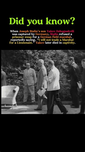 Stalin Refused to Save His Own Son Captured by the Nazis