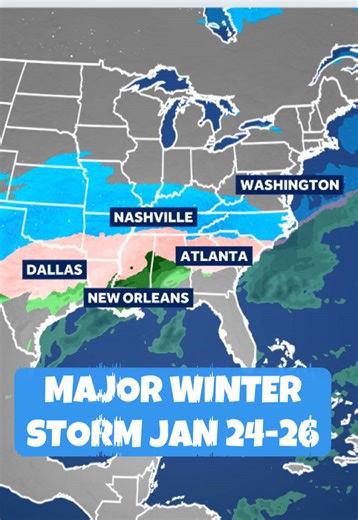 MAJOR WINTER STORM JANUARY 24-26 ‼️ Weather models show heavy snow, ice, and rain set to impact the Deep South this weekend and early next week ❄️❄️ #weather #snow #ice #winterstorm #southern