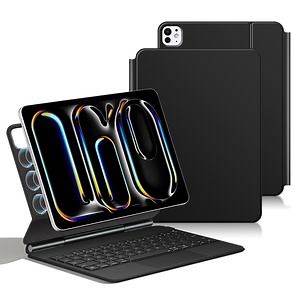 [Hot Item] Smart Pogo Pin Direct Connection Keyboard   Leather Tablet Case for iPad