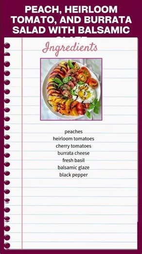 Peach, Heirloom Tomato, and Burrata Salad with Balsamic Glaze