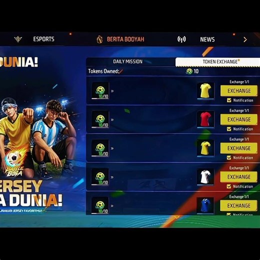 Define Free Event! Free Jersey Reward in Free Fire ⚽🔥
