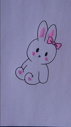 How to draw a cute bunny step by step 🐰💖 #shorts
