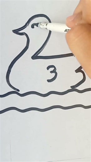 🔴🦆🐥 How To Draw A Duck From Number 2 | Eady Duck Number Drawing Shorts #drawing #duck #numberdrawing