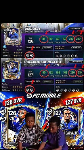Desailly 126 vs Ricardo Carvalho 127 🤯 Best CB in FC Mobile? #fcmobile