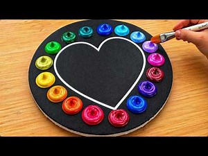 Easy Rainbow Abstract Acrylic Painting | Relaxing ASMR Art