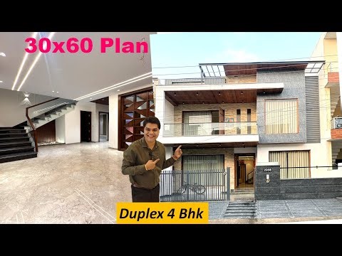 30x60 house plan with car parking | 200 Gaj 4 Bhk Duplex House Design | Modern Duplex House Design