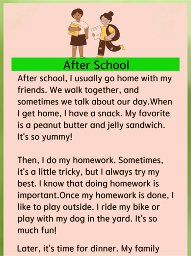 After School - English Stories #fyp #learnenglishthroughstories #englishstoryforkids #englishstoryforlistening #englishreading #englishvocabulary #englishpronunciation #englishlistening #kidslearning #englishconversation #spokenenglish #kidslearning #englishconversation #spokenenglish #englishtales #storiesforkids #englishfluency