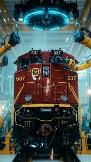 Robotic Locomotive Assembly Inside a Next-Gen AI Factory! #train #railway #locomotive