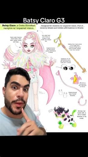 João Guilherme on Instagram: "Suposto conceito da Batsy Claro G3 de Monster High que foi descartado, o que acharam? Imagem: @raej.monster #monsterhigh #monsterhighg3 #batsyclaro"