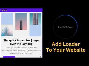 Pre-loader Setup for Your HTML Website | Complete Guide (No JQuery)