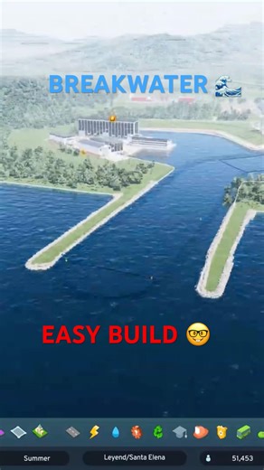 EASY Breakwater build 🌊 #citiesskylines2 #gaming #buildingsimulation #citiesskylines #citybuilder