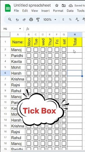 Create an Attendance Sheet in Google Sheets with Checkboxes