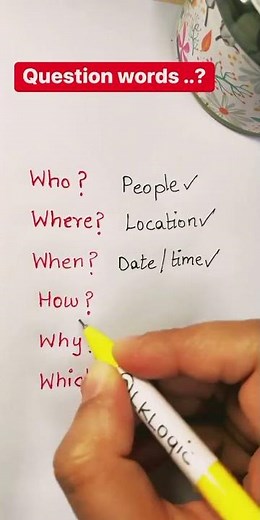 Question Words in English | Who, What, Where, When, Why, How?