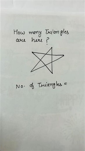 Learn to find no. Of triangles of a ⭐️!!#maths #viral #youtubeshorts #mathstricks #star