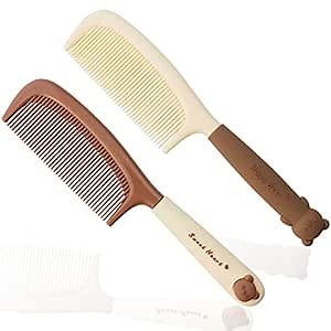 TCOTBE 2 Pack Women's Detangling Comb - Cute Styling Handle, Fine-Tooth Dressing and Haircut Comb for Wet or Dry Hair