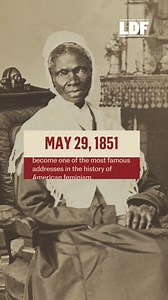 On this day in 1851, Sojourner Truth delivered a powerful speech at the Ohio Women’s Rights Convention, demanding equal rights for both women and Black Americans. Her words, later published as "Ain’t I a Woman?", became one of the most iconic and enduring speeches in the fight for gender and racial justice — cementing her legacy as a trailblazer. | The Legal Defense Fund
