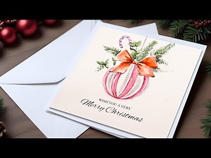 “Easy Christmas Watercolor Card 🎄 | Festive Ornament Painting for Beginners | Step-by-Step Tutorial”