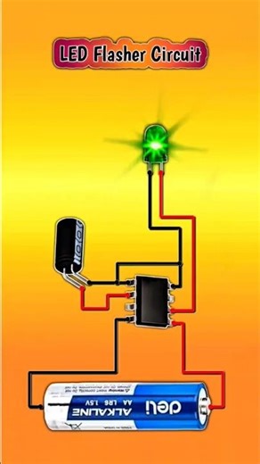 LED Flasher Circuit | Simple DIY LED Blinking Project | Electronics #Shorts