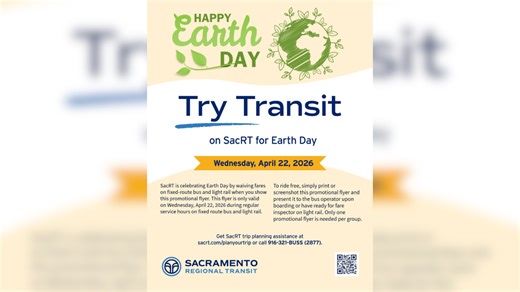 SacRT offers free rides in celebration of Earth Day