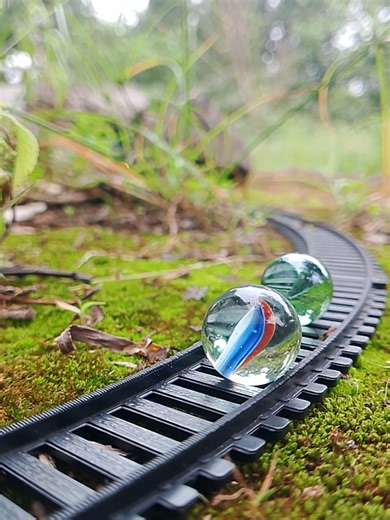 TRAIN VS GLASS BALL 🚂💥 -Model Train #asmr #railking #train #trainjourney #minitrain
