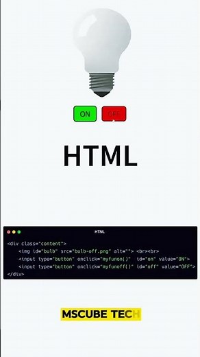 Light 🚨 ON OFF System Using HTML CSS & JavaScript | Simple Interactive Web Project | MsCube Tech