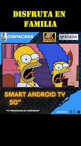 El pasado nunca se vio tan nítido: ¡Los Simpson en 4K! 📺 ¡Viaja al pasado con la calidad del futuro! Disfruta de la SMART ANDROID TV 4K de 50 PULGADAS DE INNOVA. El poder de Android TV y Ultra HD para ver tus series clásicas con máxima nitidez. ¡Solo en DISPACASA! #Entretenimiento #electrodomésticos #garantia #simpsonsclips #SmartTV | Dispacasa