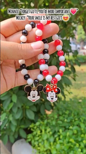 Mickey & Minnie Couple Bracelets | Cute Disney Love Story ❤️ #couplebracelets