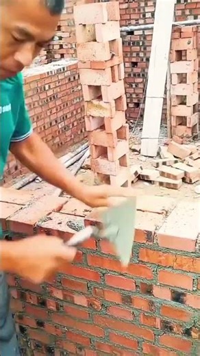 How to lay red bricks easily #shorts
