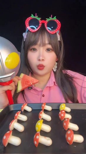 Only RED is Allowed! 🍓 Eating Red Treats & The Yellow Imposter! 🍄😱#shots #amazing #viral #foryou