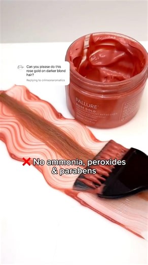 Rose Gold color mask on dark blonde hair 🌹 #pallure #coloringhair