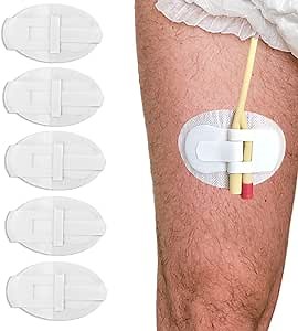 Catheter Legband Fixation Stickers - Urinary Tube Holder Adhesive Pad Anti Slip Collector Drainage Stabilization Device for Incontinence (5 PCS)