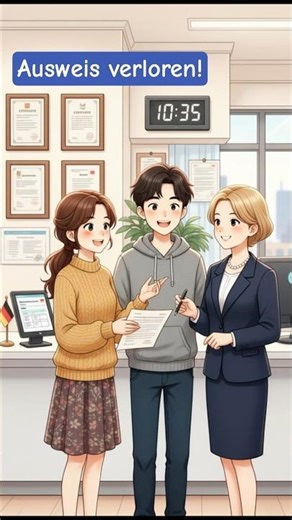 Ausweis verloren–Was tun? #deutscha2 #deutschlernen #shorts