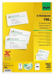 Business cards, marbled, beige, 100 cards | SIGEL