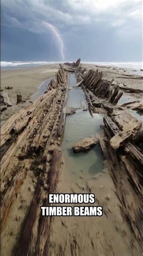 Storm Surge Reveals Massive Wooden Structure on Beach