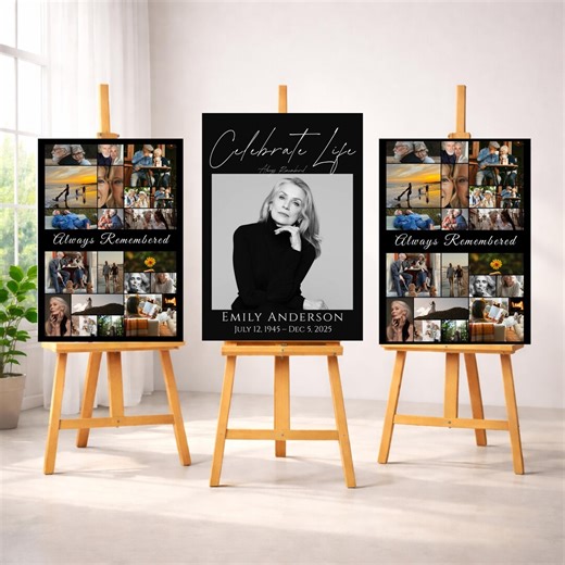 Memorial Photo Collage Sign Template, Celebration of Life Welcome Sign, Funeral Poster, in Loving Memory, Memorial Poster - Etsy