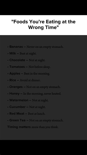 Foods You're Eating At The Wrong Time: Timing Matters!