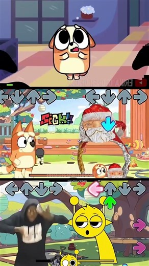 FNF Bluey Can Can vs Sprunki vs 61 Meme Mod Gameplay #shorts