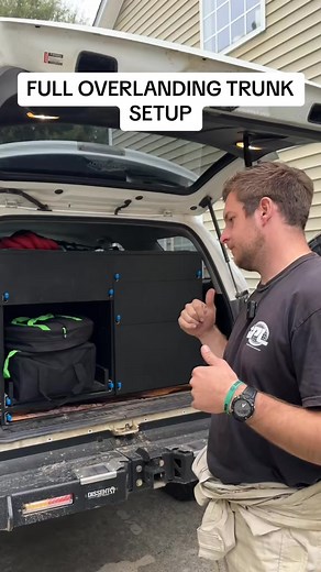Full overlanding trunk setup #trunkorganizer #trunkorganization #offroadtiktok #overlanding #carmods | Adolfo Epperson
