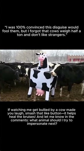 Cow Disguise Prank WORKS?? 🤣 #shorts #funny #animals