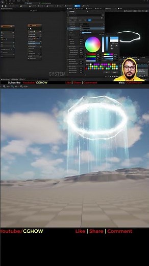Celestial Beam VFX in UE5 Niagara! (Rays, Dissolving Ring & Curl Noise) 🌠✨⬇️