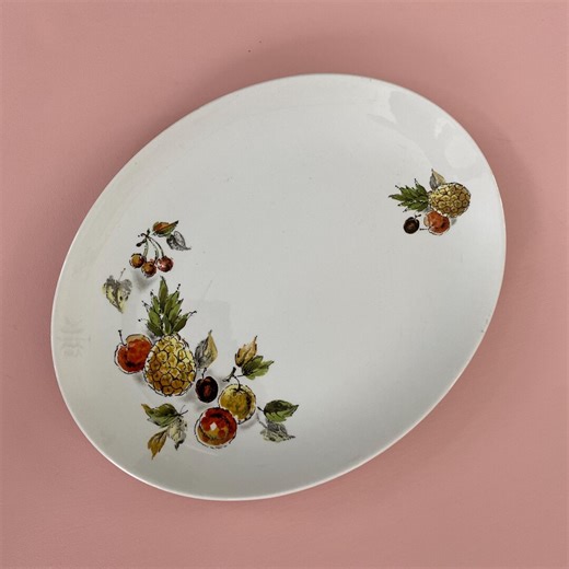 Vintage Myott Ironstone Platter • 1940s “hawaii” Pattern • Tropical Pineapple & Cherry - Etsy