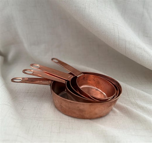 Vintage Williams Sonoma Copper Measuring Cups | Classic Kitchen Decor | Heirloom Cookware - Etsy