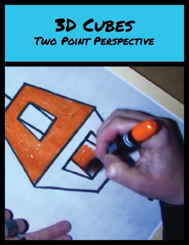 Two Point Perspective -  3D Cube Drawings