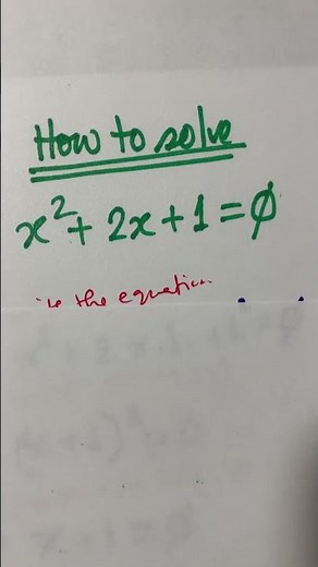 #shortsviral #math #how to solve x^2+2x+1=0