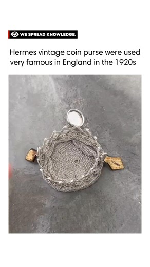 We Spread Knowledge on Instagram: "The Hermès vintage coin purse is a rare example of how everyday objects were once transformed into wearable art. Crafted from 835 silver, a purity commonly used in mid-century European luxury pieces, this chainmail-style pouch draws inspiration from “finger purses” popular in 1920s Britain. Reimagined by Hermès in the 1950s and 1960s, the design featured a spring-loaded circular lid that opened to store gold or silver coins. Unlike modern wallets, it was meant